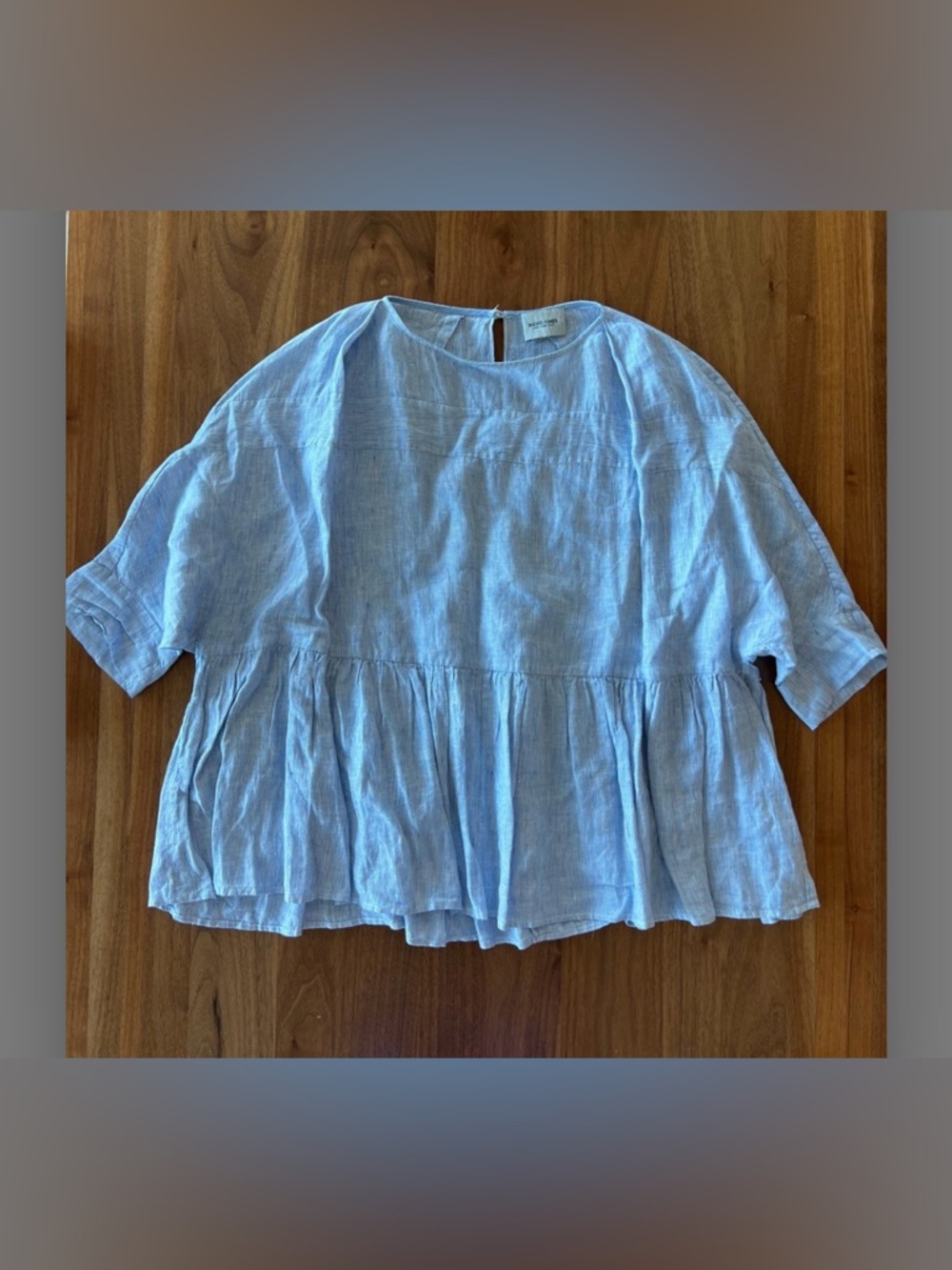 Rachel Comey Light Blue Linen Reunion Top